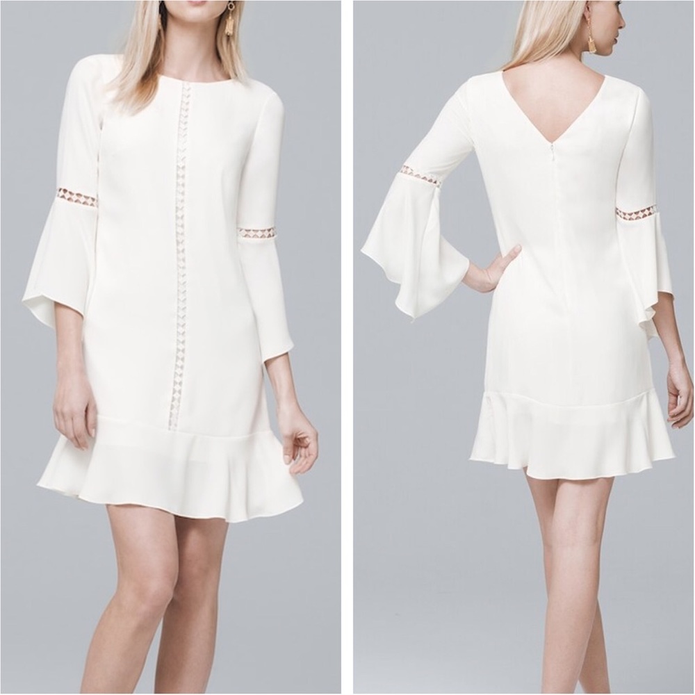 White House Black Market Bell-Sleeve Shift Dress